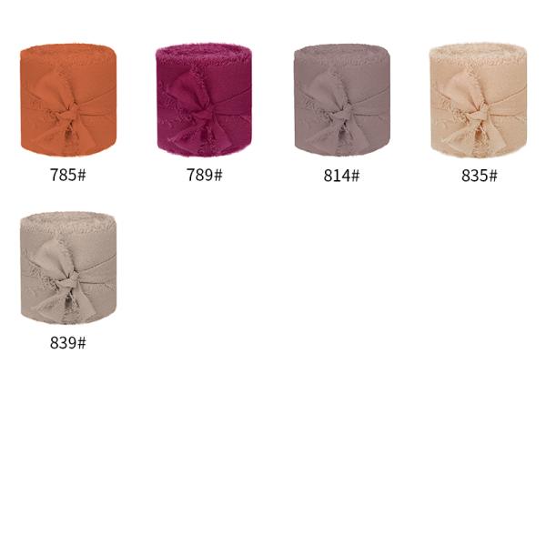 Organza Fabric Type Handmade Frayed Edged Chiffon Silk Ribbon for Wedding Invitations