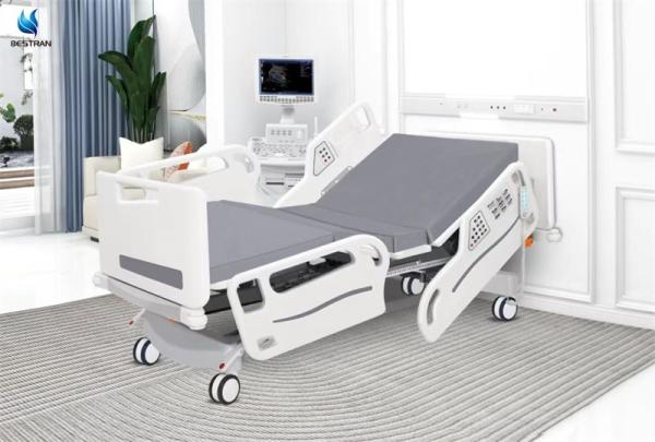 Healthcare Hospital Bed Motorised With Backup Battery Electric Cpr Emergency Stop Button