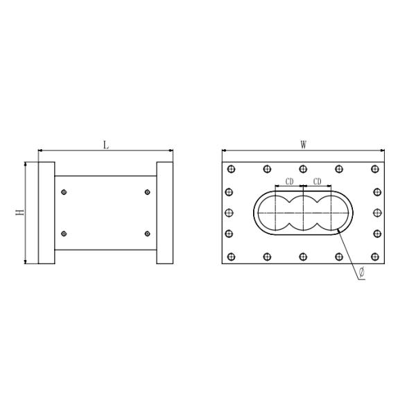 45#/Cr26 бочонок винта штрангпресса материала 65mm с расстоянием 52mm разбивочным