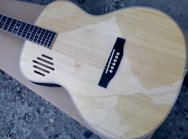 AAAA all Solid ash wood OM side hole body guitar 14 frets imported wood custom solid acoustic electric guitar