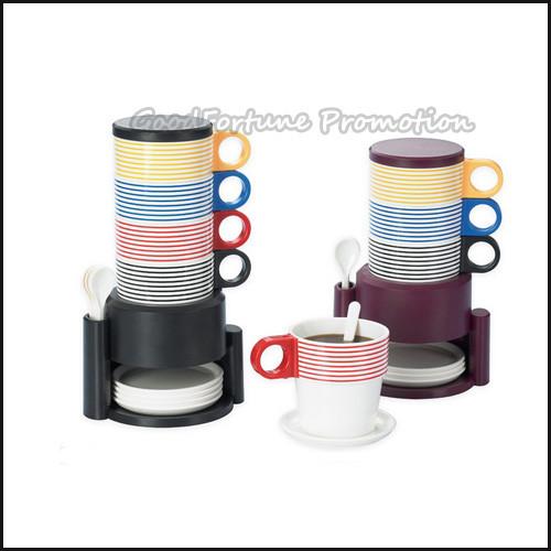 customed promotion stacked 4pcs set Eco coffee water milk mug cup with sppoon and saucer