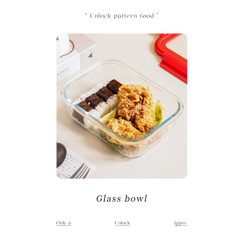 BPA-Free Microwave-Safe Glass Lunch Boxes Food Storage Set Leakproof Meal Prep Containers with Lids