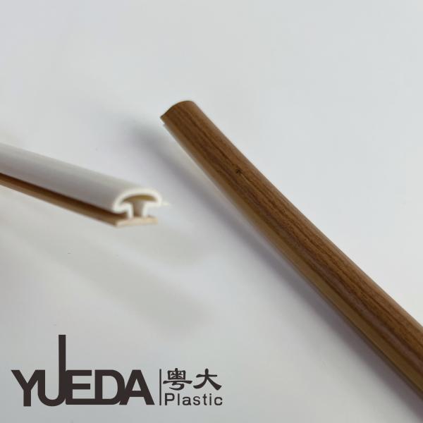 Two Color PVC Plastic Profiles Wood Grain Plastic Extrusion Shapes Impact Resistance