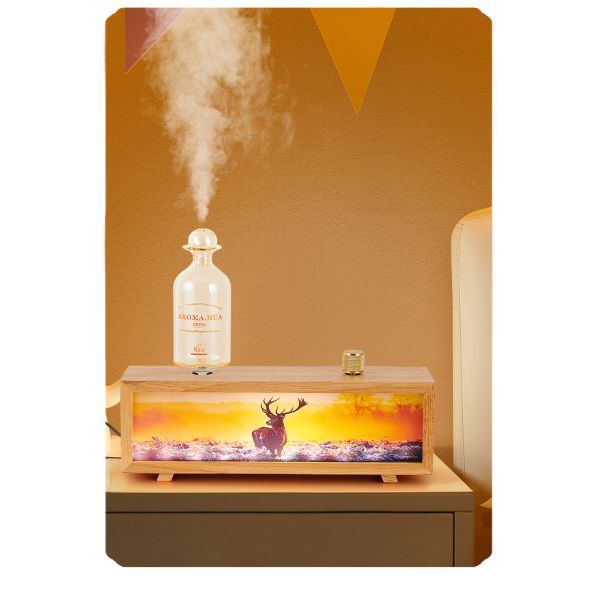 Ultra Quiet Wood Aromatherapy Diffuser Household Aroma Diffuser Machine With Night Light