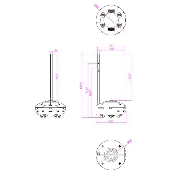55 Inch Transparent OLED Display Mobile Reception Robot for Smart Hospitality & Intelligent Service