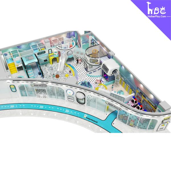 Parque de juegos interior personalizable para niños con toboganes y pozos de bolas