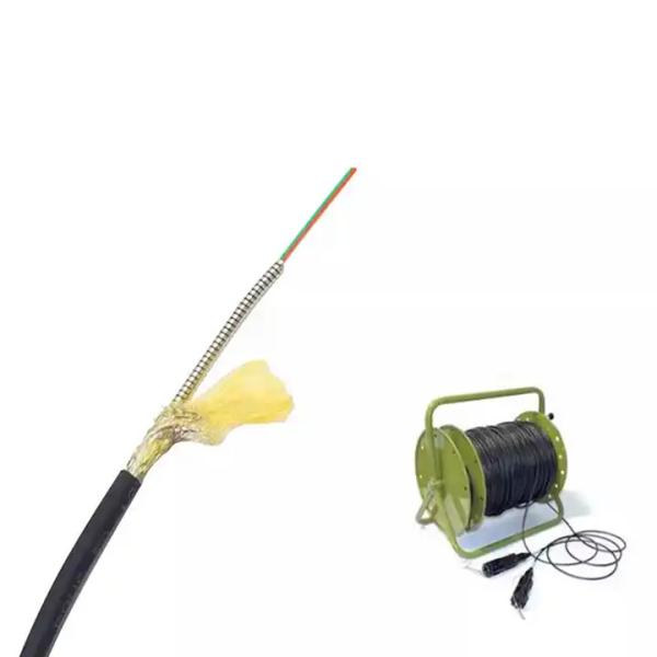 TPU Sheath 1/2 Core Customized Fiber Optic Cable Armored Tactical Grade Spring Tube SUS G652