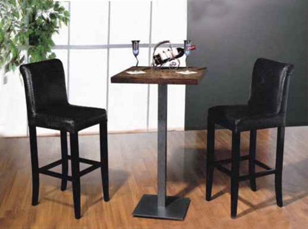 Черные кожаные барные стулы с задними частями кроют кожей стулья высоты счетчика 41x41x110cm