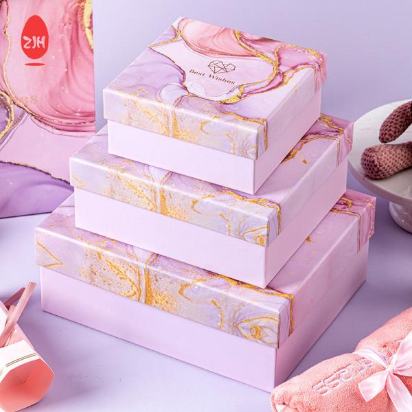 Pink Stain Cardboard Gift Packaging Box
