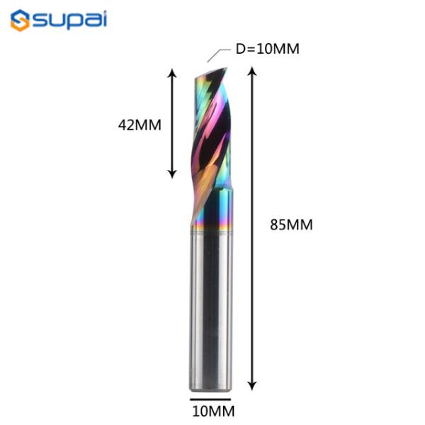 3.175 4 6 8mm CNC Single Flute Solid Tungsten Carbide Alloy End Mill, DLC Coating Milling Cutter для алюминия