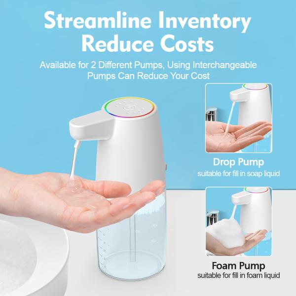 450ML Plastic Refillable Foaming Soap Dispenser 119*81*204mm For Home And Office Use