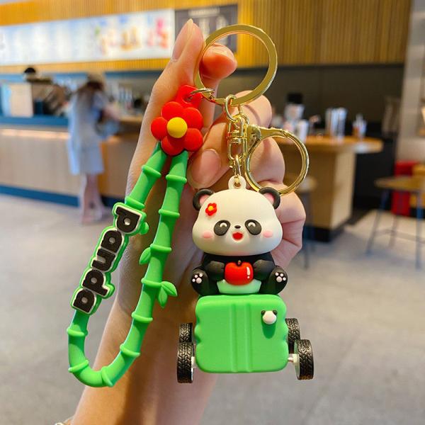 Силиконовые ключевые подвески для сумочки, милые пандские ключевые заклинания