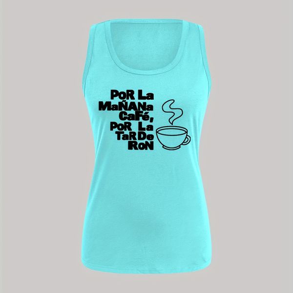 Unisex V Neck Women Tank Tops Running Printed Sleeveless T Shirts No Pockets 65cm