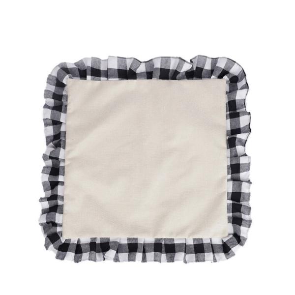 Double Sided Sublimation Pillow Case Blanks Printed Plaid Cotton Linen Sublimation Pillow Cover