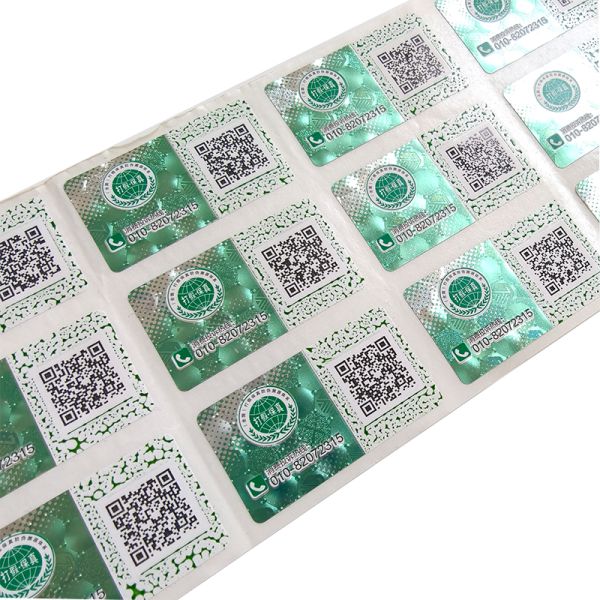 Customizable logo Size Holographic Electronics Anti-Anti-ounterfeiting Label Stickers Serial Numbers Qr Code