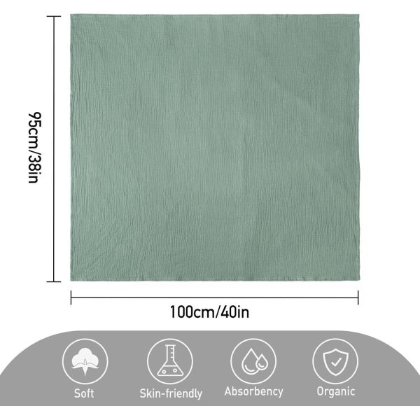 4-Pack Muslin Swaddle Blankets for Baby, Newborn Receiving Blanket 40 x 38 inches