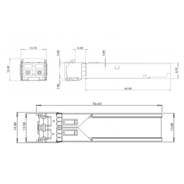 соединитель ГЛК-ЛХ-СМ ЛК оптического волокна модуля приемопередатчика СФП сети 1.25Г 20КМ