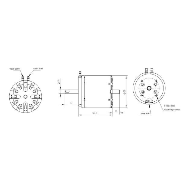 мотор Sensorless наивысшей мощности 8000W водоустойчивый безщеточный для электрической спасательной лодки