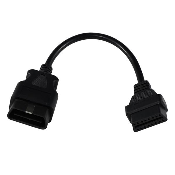 OBD-II Male to Female Extension Cable with 16-Pin Connectors for Car Diagnostic Scanner GPS Tracker Installation