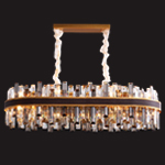 E14 Роскошные современные кристаллические люстры Ржавостойкие кожаные украшения Черный подвесный свет