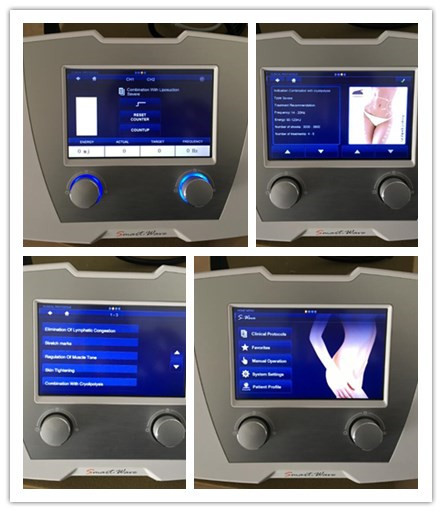 Powerful Acoustic Shock Wave Cellulite Reduce Therapy Equipment With Ultrasonic Cavitation CE