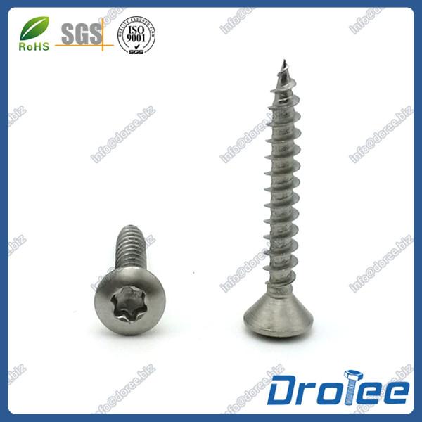 Torx Oval Head Stainless Steel Wood Screw, SS304/316/18-8, Coarse Thread