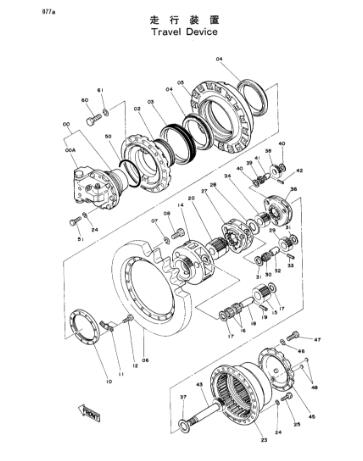 9066008 9080070 9096483 Travel Device Gearbox Applied To Hitachi EX200 Excavator Final Drive