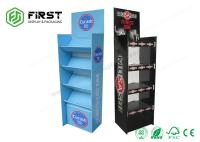 Estante de exhibiciones plegable al por menor de piso de la cartulina acanalada Matte Lamination Customized Logo