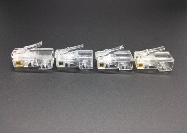 PC Plastic 3U RJ45 Modular Connector For Cat5e Cable Solid Wire 24-26 AWG