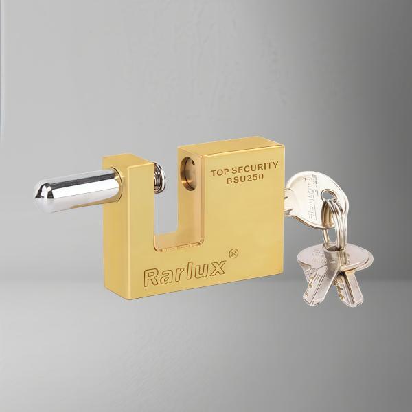 Rarlux 50-90mm High Security SOLID PADLOCK Shackle in Chrome Plated Best Padlock Brass Rectangular Padlock