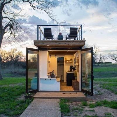 2 casas de aço do contentor da casa pré-fabricada dos assoalhos