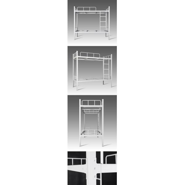 Strong L2000mm Double Steel Bunk Bed Light Grey School Adult
