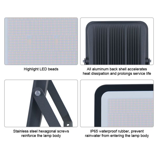 KCD OEM Security Flood Lamp with Motion Sensor IP65 Waterproof 50000 Hours Lifespan LED Outdoor Flood Light