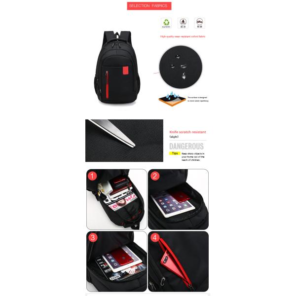 Private Label Waterproof Backpack With Laptop Pocket , Oxford Unisex Travel Backpack