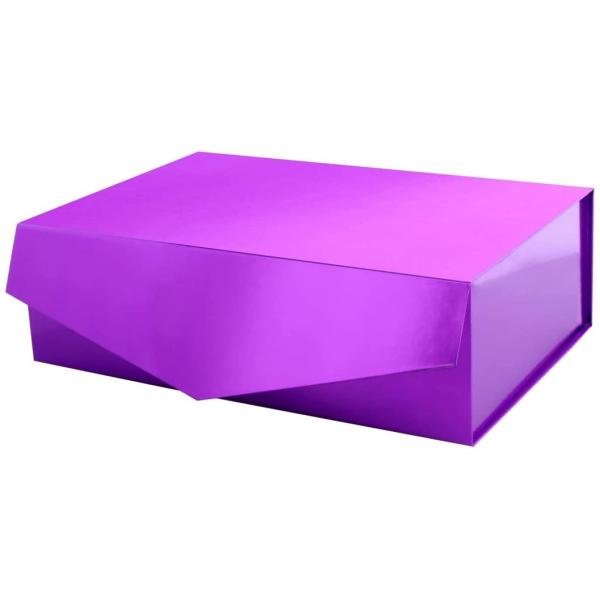 Large Magnetic Closure Folding Gift Box Glossy Garments Shoes Packaging Box