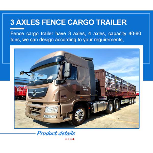 13000x2500x3900mm 2 Axles 3 Axle Top Open Box Cargo Trailer for After-sales Service