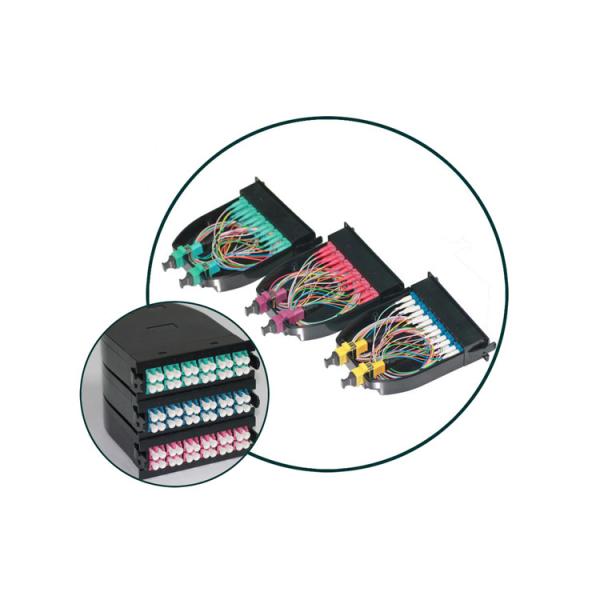 24 Fiber Optic MPO MTP Cassettes 2 X MPO 12 Fiber LC Multimode OM3