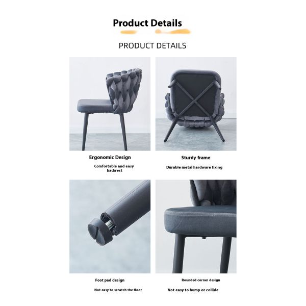 Creative Woven Upholstered Backrest Chair for Dining Leisure Hotels Banquets Reception Salons Bedrooms Events