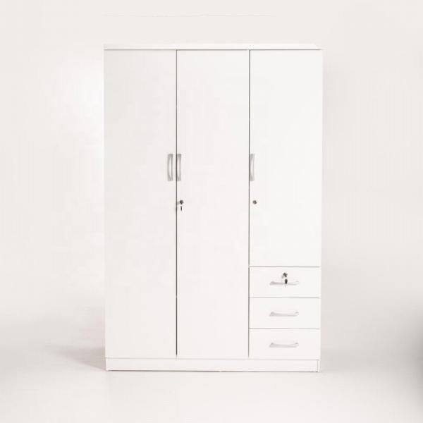 BSCI White 3 Door Wooden Modern Wardrobe Cabinet For Clothes