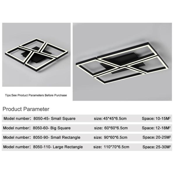 Living room ceiling light fixtures Creative led ceiling lamps for Bedroom Black frame (WH-MA-70)