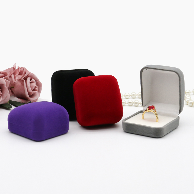 Simple Style Velvet Jewelry Box 55*59*37mm Custom Insert Color Compact