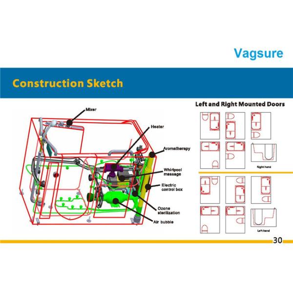 Stainless Steel Frame Walk In Bath And Shower / Portable Walk In Tub 300W Blower Pump