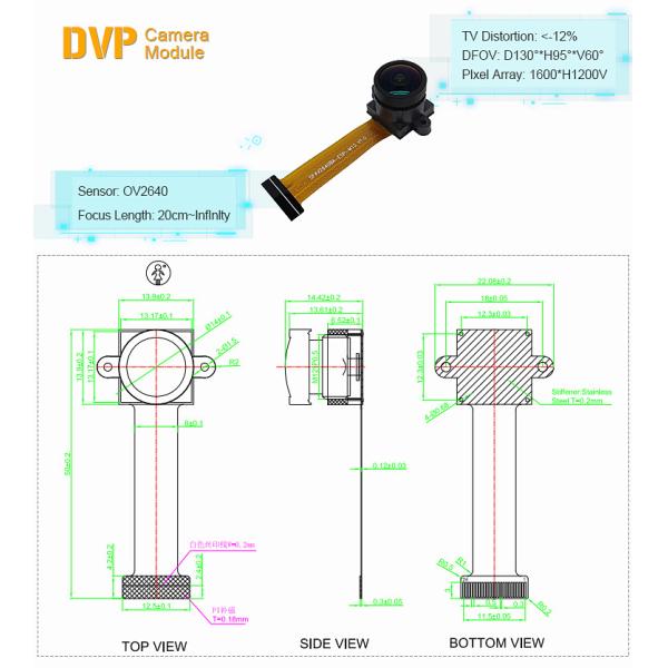 Фиксированный фокус широкого угла 130 градусов OV2640 DVP Камера модуль ESP32