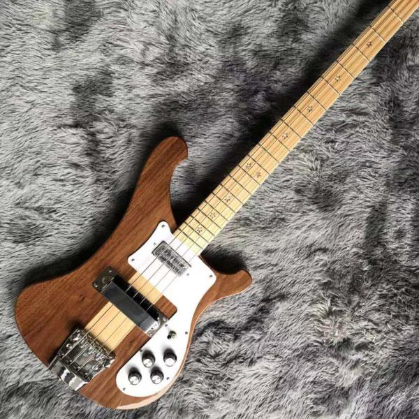 Custom 4 Strings Walnut Wood Maple Fingerboard Neck Through Body Electric Bass