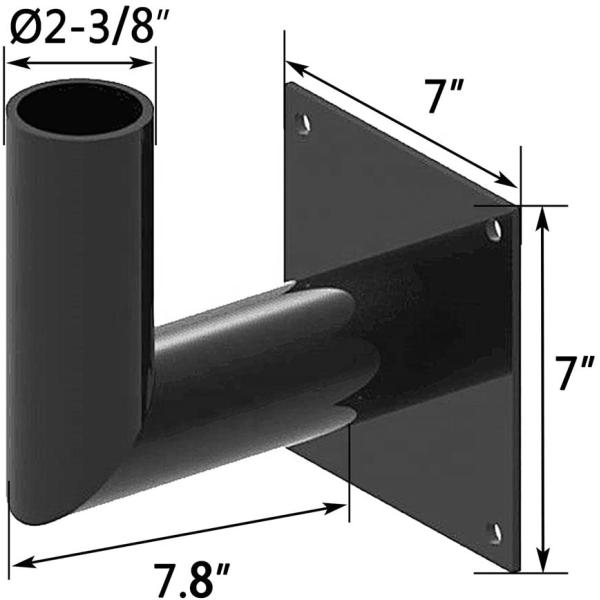 Anodized 90 Degree L-Shape Square Pole Top Bracket for LED Shoebox Parking Lot Light Pole