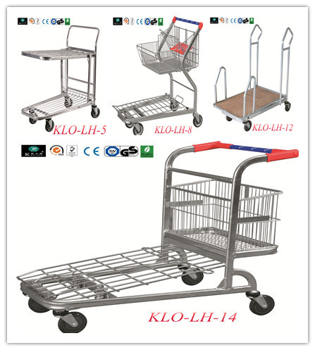 Portable Warehouse Trolley Cart With Zinc Plating With Colored Coating 1050x530x940mm