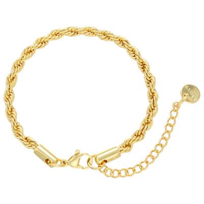 Bracelete de aço inoxidável chapeado ouro do bracelete de corrente do ouro de WomenTwisted