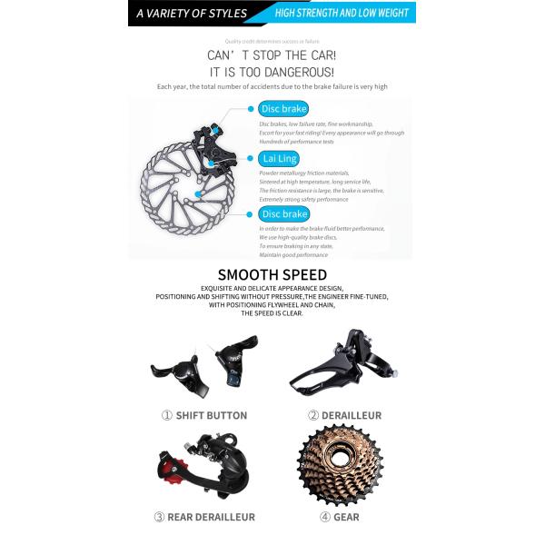 Steel Frame 26inch Folding Bike 21/24/27/30 Speed Disc Brake Foldable Cycle For Adult 29