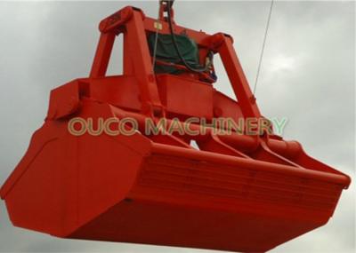 Red Steel Clamshell Grab Bucket High Stability 5 Cubic Mini Clamshell Bucket