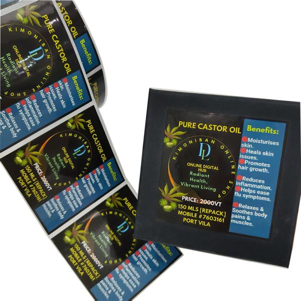 Custom Logo Box Paper Labels Tag Vinyl Cosmetics Box Sticker Adhesive Printing Waterproof Labels Printing